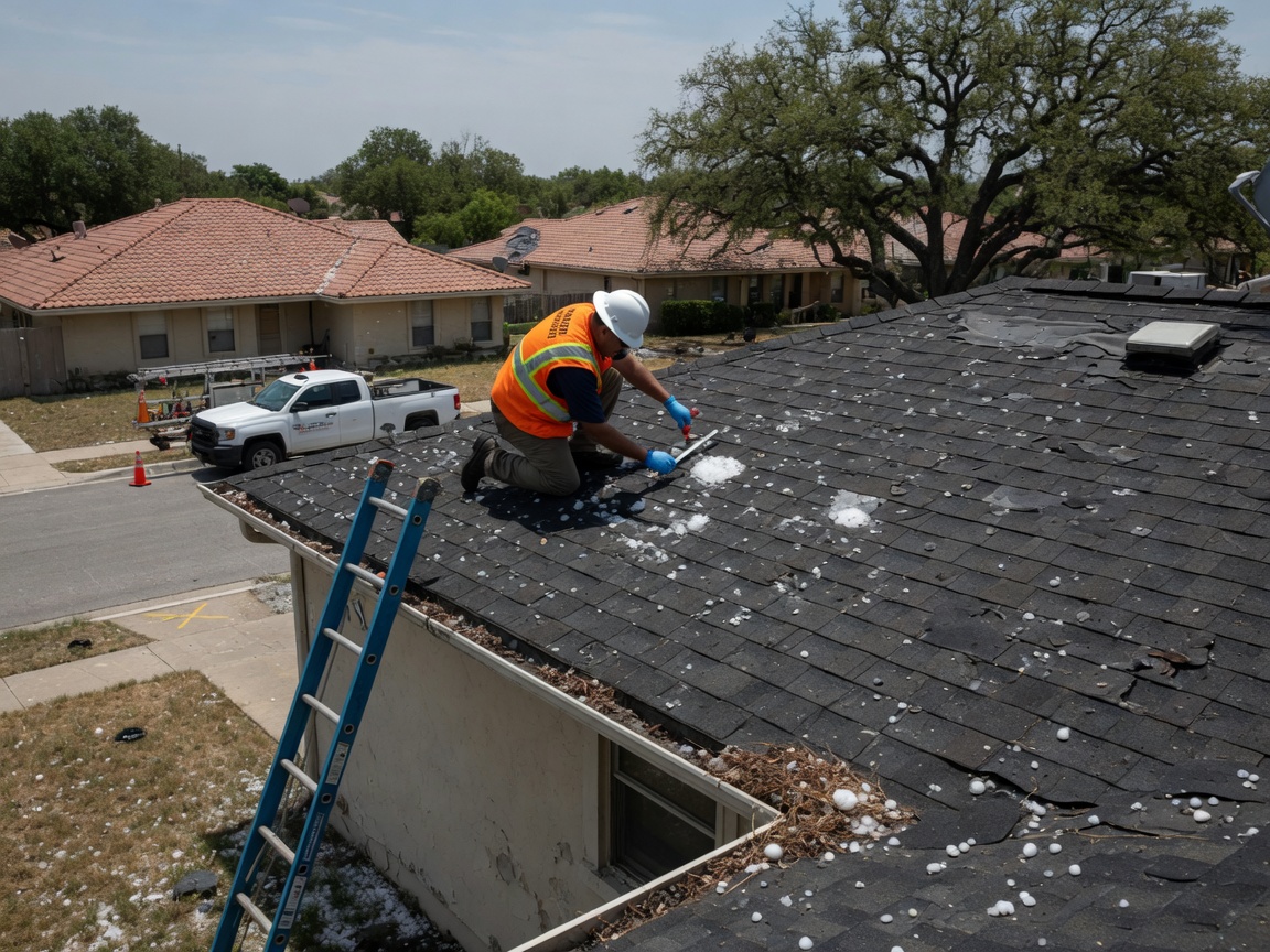 Hail Damage Roof Inspection in San Antonio, TX