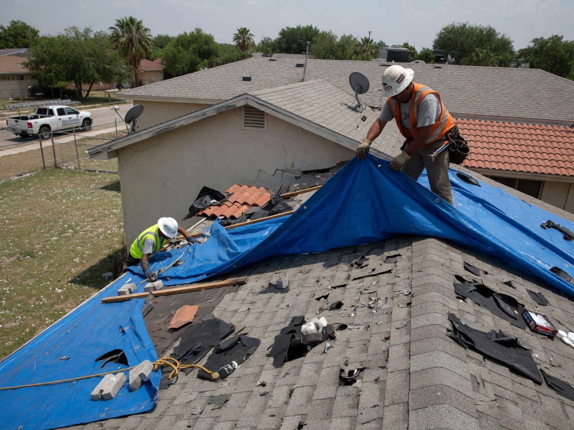 Hail Damage Roof Tarping in San Antonio, TX